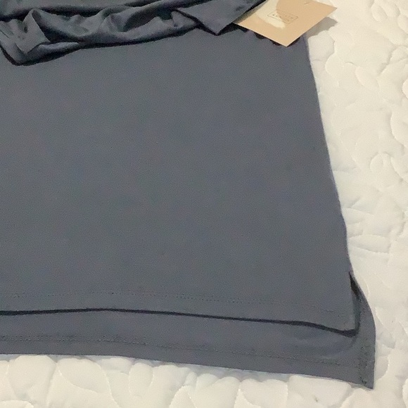 14th & Union Soft and Stretchy Heather Blue Scoop Neck Short Sleeve Tee (New) - Picture 5 of 6